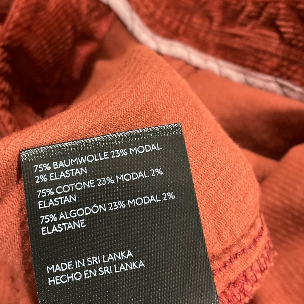 Anthropologie The Richie Slim Joggers Corduroy Edition in Dark Brick size 10 - Picture 13 of 14